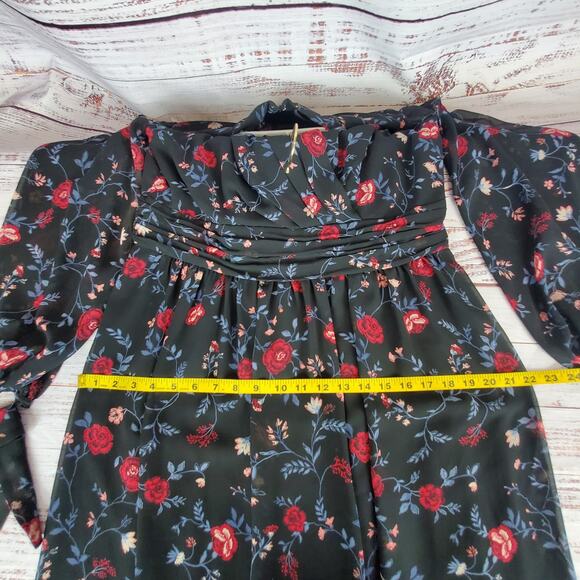 GAL meets Glam Collection Whimsigoth Dress Floral Londyn Black Cherry Fairy 12 - Picture 12 of 16